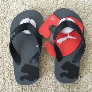 New Puma sandals flip flops thongs shoes black grey cat - 11